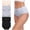 Grey, variant on Plebaso Women's Cotton Underwear High Waist Comfort Briefs Full Coverage Ladies Plain Panties Pack of 5
