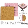 thumbnail image 4 of Inkdotpot Set of 6 Drink Coasters Easy Clean 4-inch SquareCoastersCork Base-Reusable- Cat Quotes, 4 of 8