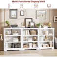 thumbnail image 4 of 3-Tier Rustic Brown Wooden Bookshelf - Adjustable Wide Bookcase with Open Shelves, Anti-Tip & Anti-Slip, Tall Display Storage for Home Office, Living Room, 4 of 5