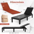 thumbnail image 3 of Gymax Lot de 2 Chaises Longues de Patio Fauteuil Inclinable avec Dossier Réglable à 3 Positions et Coussin Noir et Orange, 3 of 10