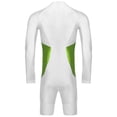 thumbnail image 4 of iefiel Men's Rash Guard Long Sleeve Swimsuit Stretchy Front Zipper One Piece Bathing Suit Surfing White L, 4 of 5