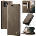 thumbnail image 1 of CaseMe Calf Leather Lining Microfibre Wallet Case For iPhone 11 6.1-inch with RFID Blocking,Magnetic Closure,Card Slots,Cash Slot,Kickstand,Shockproof Flip Folio Protective Phone Case,Brown, 1 of 10