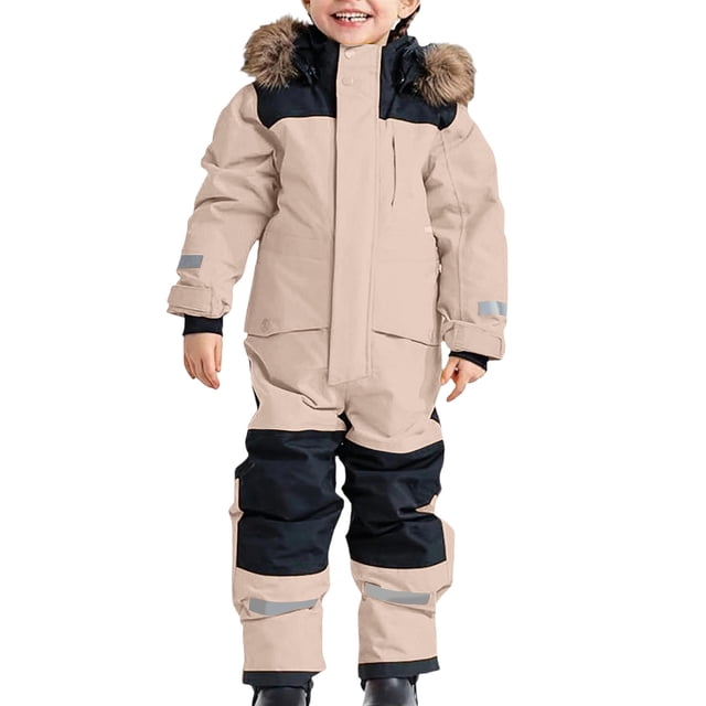 JMYHOAM Snow Suits Kids Girls Boys Colorful Siamese Snowsuits Ski Suits Jackets Winter Jumpsuits