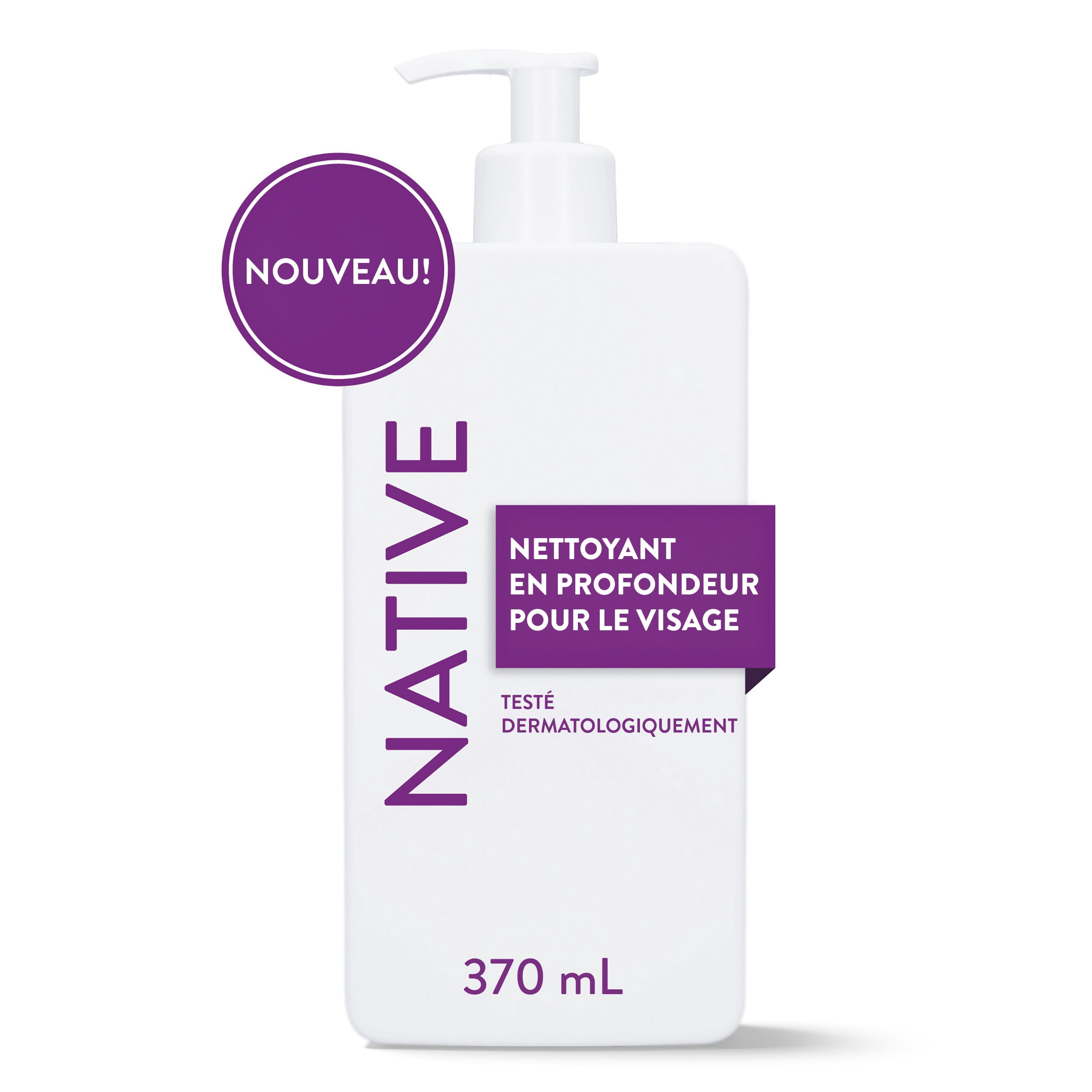Nettoyant en profondeur pour le visage Native, pour peau grasse à mixte, sans sulfate, avec acide salicylique et eucalyptus, testé dermatologiquement, 370 mL