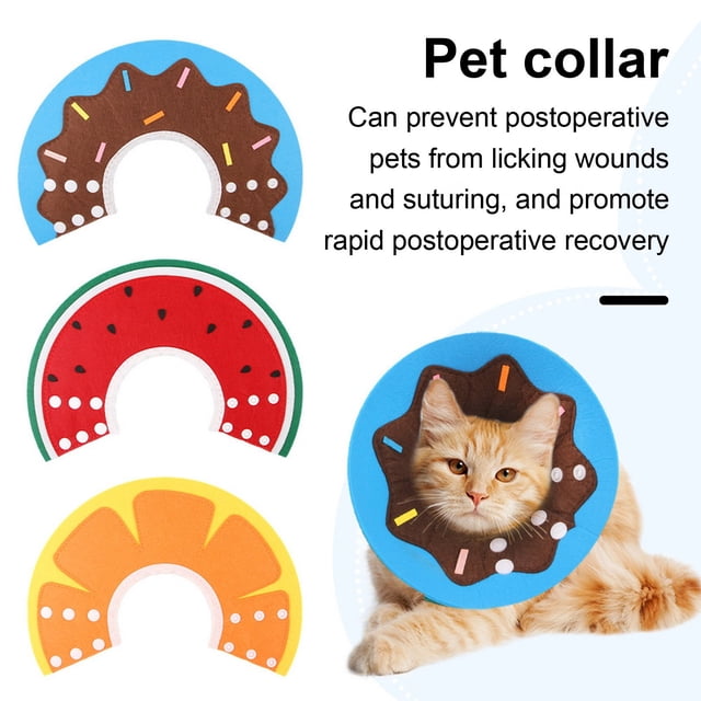 CBFFDC Collier pour Animaux de Compagnie Non Restrictif Double Boutonnage Ajustable Récupération Collier Confortable Cône Protecteur Fournitures pour Animaux de Compagnie
