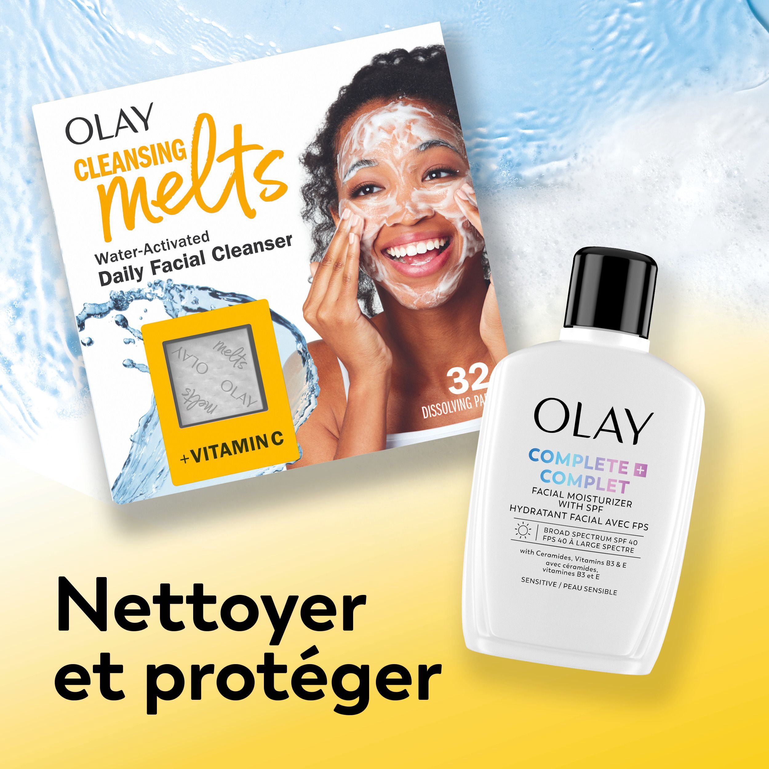 Hydratant Pour Le Visage Olay Complet+ avec Fps 40, Sans Parfum Pour La Peau Sensible, Protection Solaire À Large Spectre – Sans Traces Blanche, Nourrit La Barrière D’Hydratation – Céramides, 177 mL