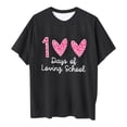 thumbnail image 4 of LUOGENLI T-Shirt pour Filles Enfants Mode Décontractée Imprimé Col Rond Ample Manches Courtes T-Shirt Haut Longues Chemises pour Filles Travail Noir 4-5 Ans, 4 of 4