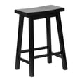 thumbnail image 3 of PJ Wood Classic Saddle-Seat 24" Kitchen Counter Stools, Black (Set of 8), 3 of 11