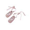 thumbnail image 1 of goowrom Kids Princess Shoes, Solid Color Soft Sole Footwear Walking Shoes with Ribbon for Spring Summer, Beige/Pink/Golden, 1 of 8