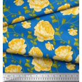 thumbnail image 2 of Soimoi Tissu Georgette Viscose Feuilles & Roses Imprimé Floral 1 Yard 42 Pouces de Large, 2 of 3