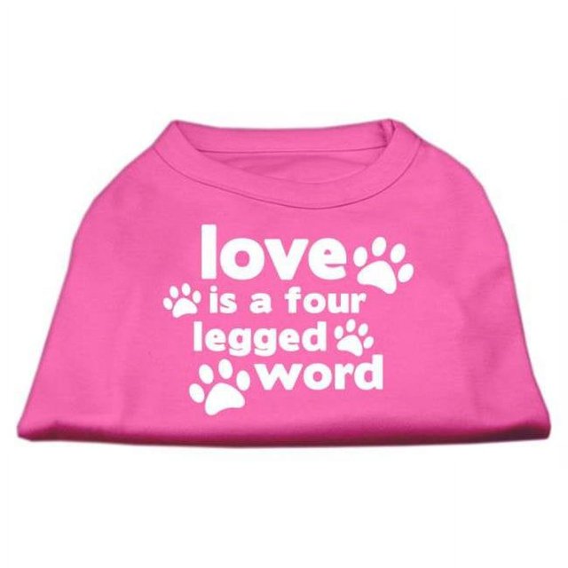 Love Is A Four Leg Word Screen Print Shirt Bright Pink Xl (16)