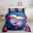 thumbnail image 2 of Erosebridal 3D Axolotl Comforter Sets Queen Size, Girls Room Decorative, Pink 3 Pieces, 2 of 6