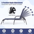 thumbnail image 4 of Gymax Chaise Longue Inclinable Réglable avec Accoudoirs pour Patio Bleu Marine, 4 of 4
