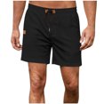 thumbnail image 2 of EOYWHK Mens Workout Shorts Cotton Linen Athletic Gym Shorts Elastic Waist Drawstring with Pockets, 2 of 8