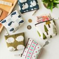thumbnail image 4 of Men Women Zipper Canvas Coin Change Purse Keychain coin change Storage bag Cartoon ID Credit Card Case Wallet, 4 of 8