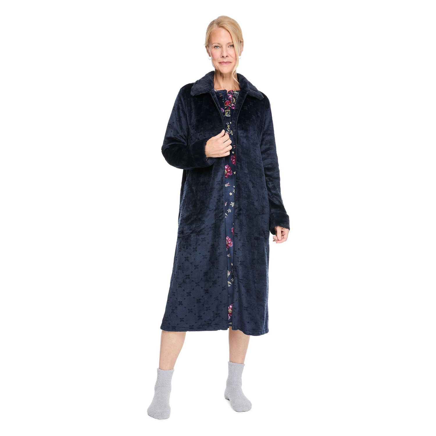 Robe de chambre en supermink zippée sur la longueur Iyla pour femmes