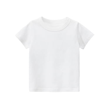 TIWEKE Boys White Dress Shirt,Toddler Kids Girls Boys Short Sleeve Basic T Shirt Casual Summer Tees Shirt Tops Solid Color,3t Boys Shirts for 1 Years,White