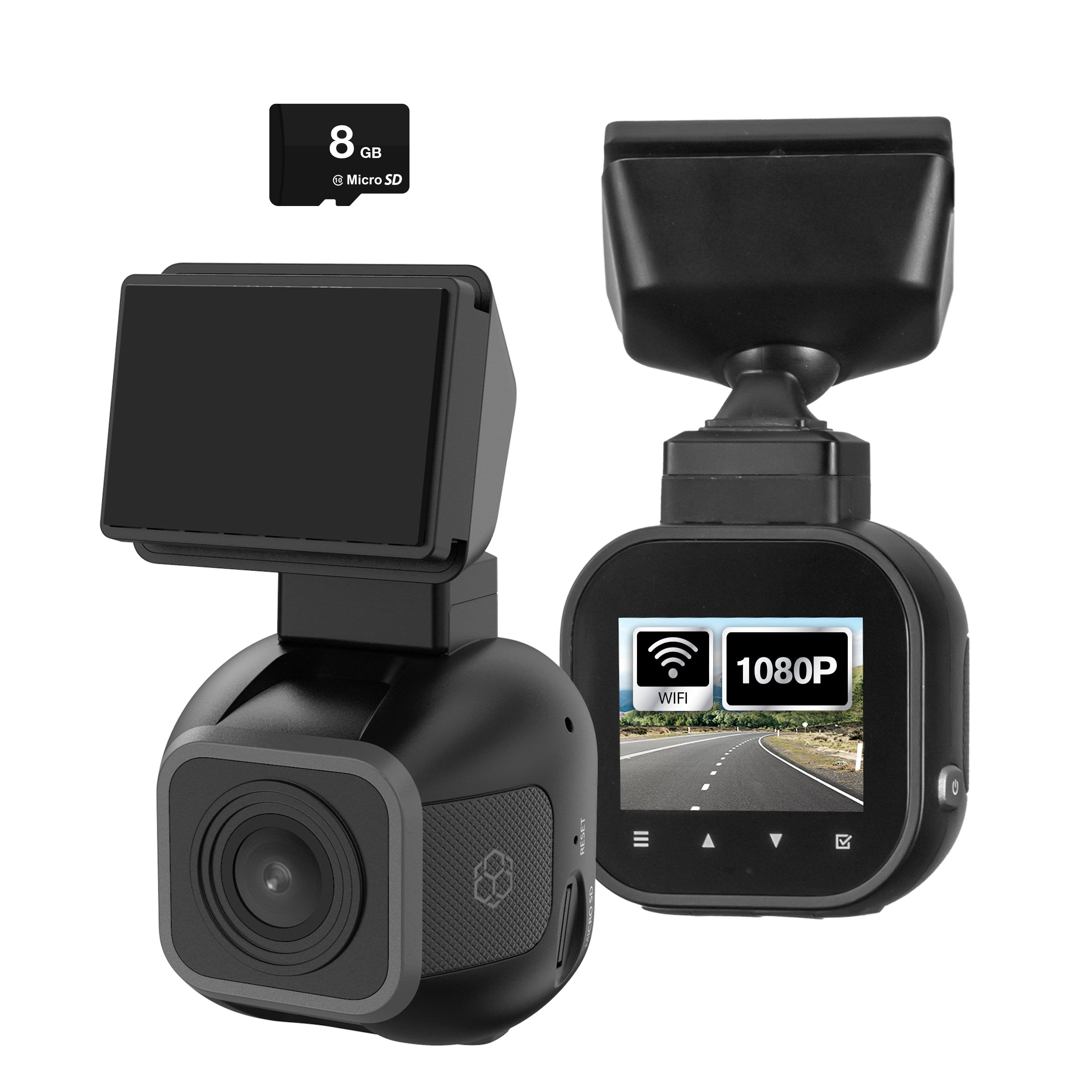 YADA Roadcam PLUS 1080p Dash Cam with WiFi App Control, Night Vision, Loop Recording, G-Sensor, Compact Size, Micro SD Card Included – BT532967F