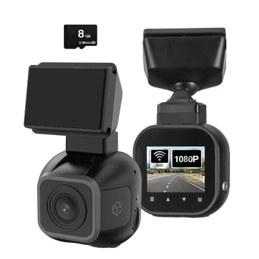 YADA Roadcam PLUS – Caméra de bord 1080p avec appli Wi-Fi, vision nocturne, enregistrement en boucle, capteur G, format compact, carte Micro SD incluse – BT532967F
