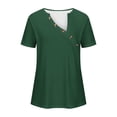thumbnail image 4 of Jsaierl Womens Button Front Tops Solid Color Short Sleeve V Neck Shirts Basic Summer Relaxed Blouses Casual Going Out Holiday Tees, 4 of 5