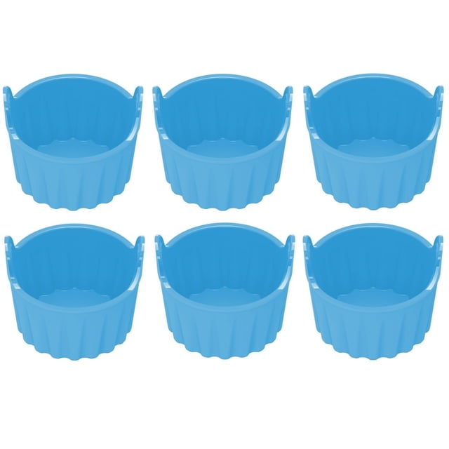 6-Piece Silicone Baking Cups for Air Fryer,Versatile Ramekins for Eggs,Muffins,Cupcakes Heat Resistant,Non-Stick,Multi-Color Set