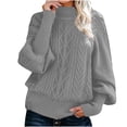 thumbnail image 1 of TIMIFIS Chandails pour Femmes Chandail à Enfiler Haut Col Rond Manches Longues Ample Duveteux Tricot Épais Chaud Chandail à Enfiler Hiver Automne Haut Vêtement d'Extérieur Automne/hiver, 1 of 5