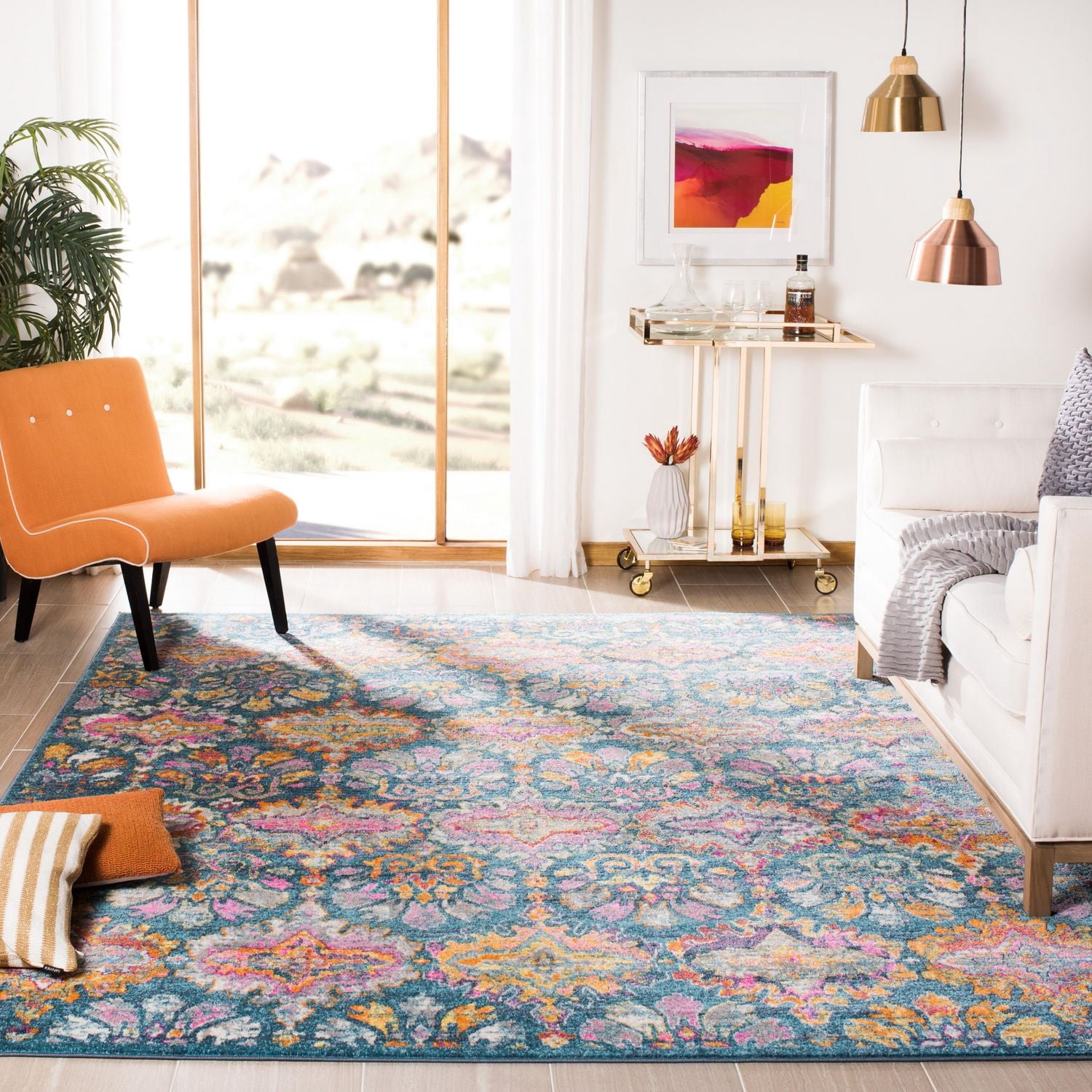 SAFAVIEH Madison Britton Geometric Floral Area Rug