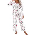 thumbnail image 4 of TopLLC Ensembles de Pyjama Ensembles de Détente pour Femmes, Vêtements de Nuit pour Femmes T-Shirt de Nuit à Imprimé à Col Rond à Manches Courtes et Ensembles de Pantalons Vêtements de Détente Pyjamas avec Poches Ensembles de Pyjama, 4 of 6