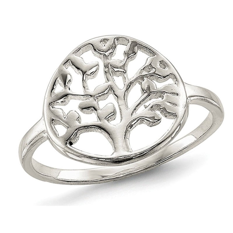 Bague Arbre de Vie Polie en Argent Sterling