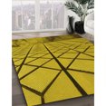 thumbnail image 3 of Ahgly Company Tapis d'Intérieur Lavable en Machine Carré Transitionnel Jaune Foncé Vert, 8 Pieds Carré, 3 of 7
