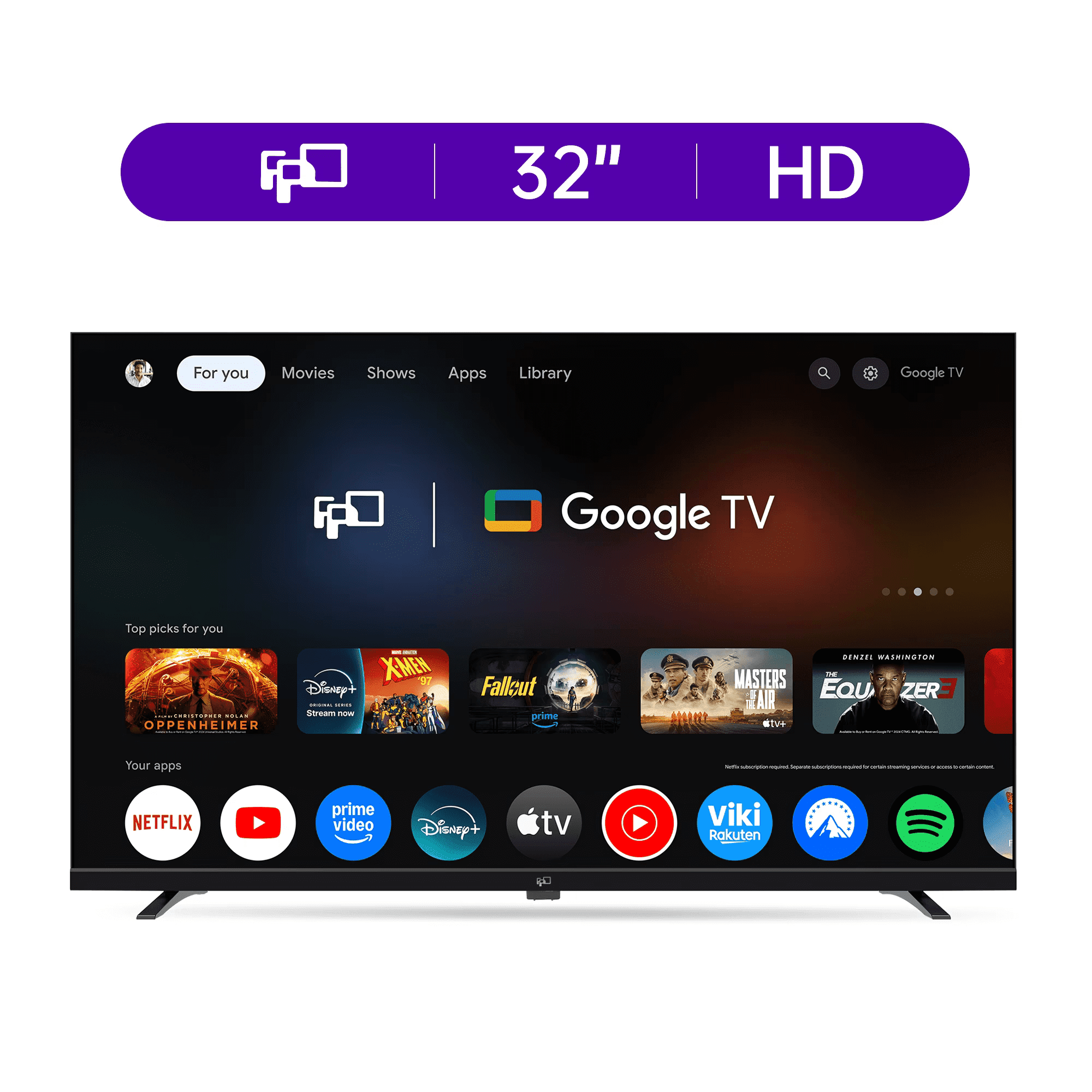 FPD パレットシリーズ 32型 720P HD Google スマート TV FPD 32-inch Smart TV, 720P HD Google TV with Google Play Built-in