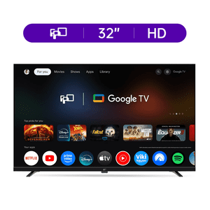 FPD 32-inch Intelligent TV, 720P HD Google TV avec Google Play intégré Google Cast , Dolby Audio, HDR 10, Télévision à écran plat avec Google Assistant Voice Remote