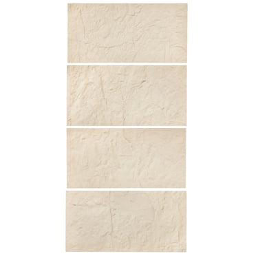 VEVOR 3D Wall Panels 4 Pack 48x24'' PU Stone Imitation 32 Sq.Ft Coverage Stone Yellow