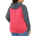 thumbnail image 2 of Hanes Womens Sport Performance Fleece Hoodie, L, Dada Grey/Razzle Pink Heather, 2 of 5