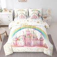 thumbnail image 1 of Erosebridal Fantasy Princess Bed in a Bag Queen size, Magical Castle Bed Set, Rainbow Decor, Reversible, 1 of 5