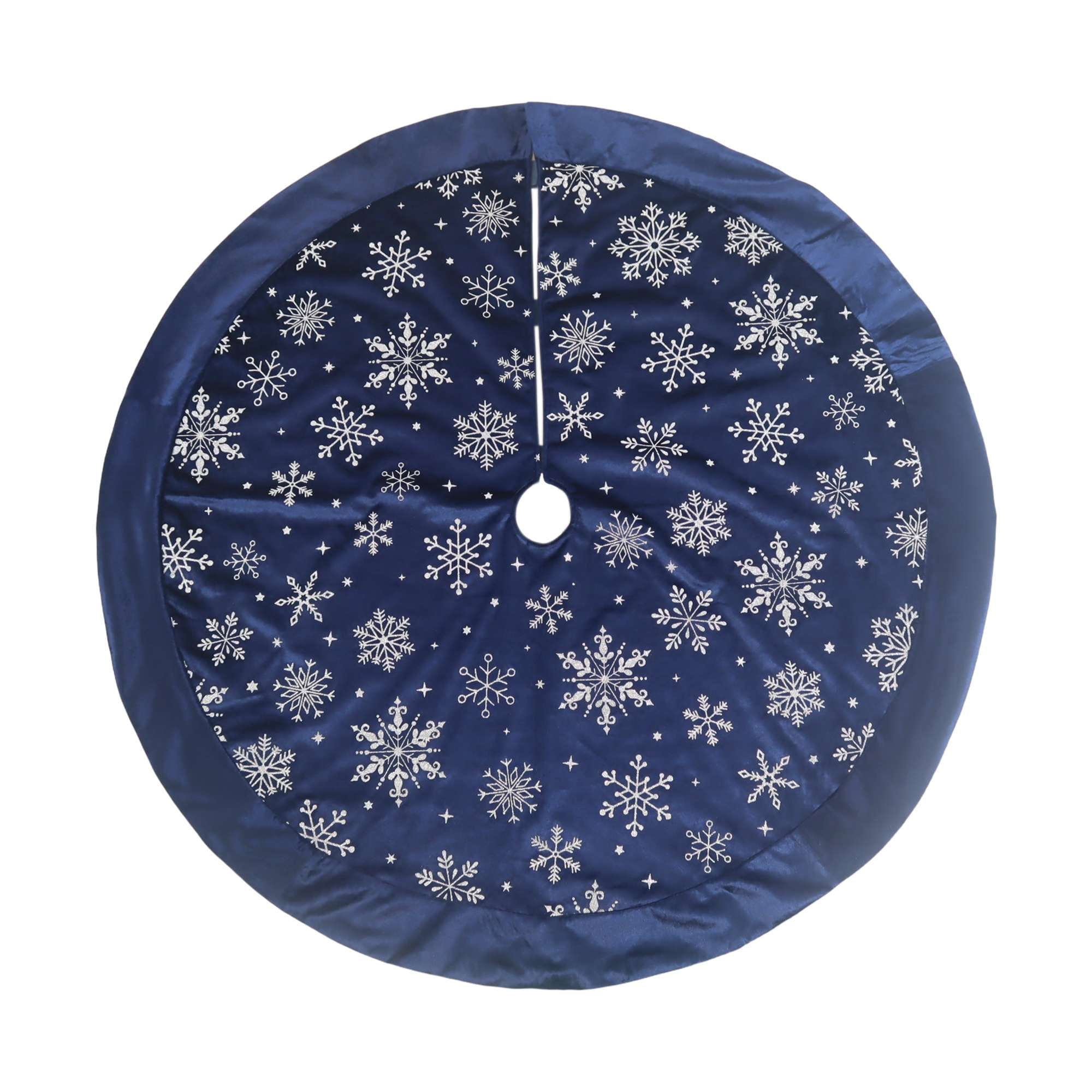 Holiday Time Christmas Velvet basic Glitter Tree Skirt, 48 inches, blue ...