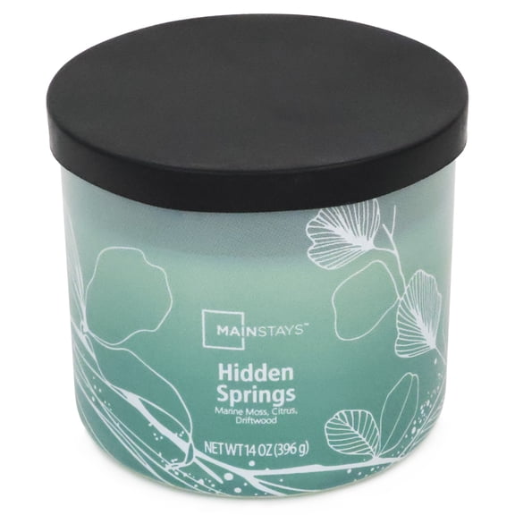 Bougie parfumée Mainstays à 3 mèches, enveloppée texturée Sources cachées, 14 oz