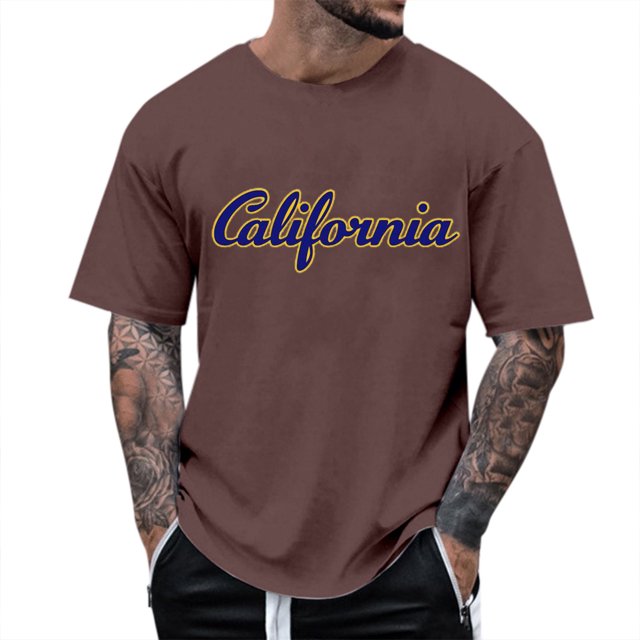 LUOGENLI T-shirts pour Homme pour Hommes T-Shirt à Imprimé Floral à Manches Courtes à Col Rond pour Tenue Décontractée T-shirts pour Hommes T-shirts Graphiques T-shirts Amusants Vêtements d'Été pour Hommes T-shirts Amusants pour Hommes T-shirts Graphiques Saint-Valentin Café m