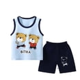thumbnail image 1 of Gilet pour Garçons, Ensemble Estival pour Bébé Garçon Mignon Imprimé Débardeur à Col Rond et Short, 1 of 3