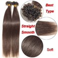 thumbnail image 3 of Invisible Nail/U Tip Glue Real Human Hair Extensions Soft Straight Hair 1 Piece/100 Strands, 3 of 5