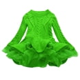 thumbnail image 4 of Splozh Robe d'Automne pour Filles Printemps et Automne Robe d'Hiver à Manches Longues pour Filles Robe de Fête Motif Robe en Maille Vert, 3-4 Ans, 4 of 6