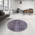 thumbnail image 3 of Ahgly Company Indoor Rectangle Abstract Lavender Purple Persian Area Rugs, 7' x 9', 3 of 6