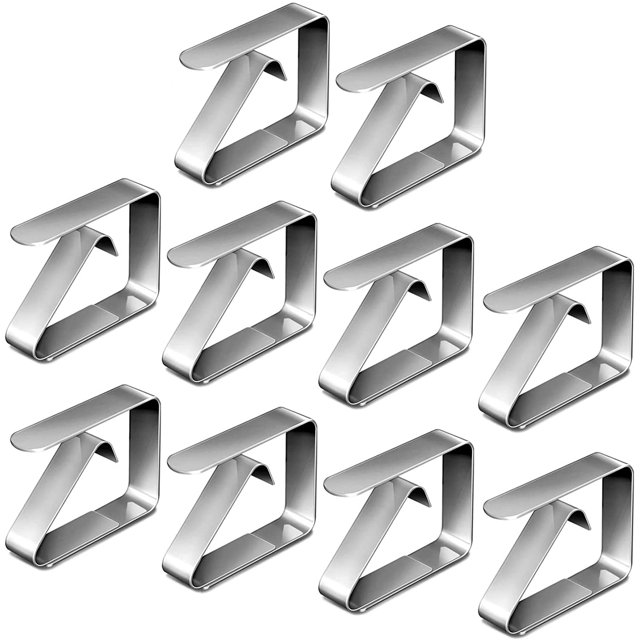 12 PCS Pinces Nappe, Pince Nappe Réglable, Nappe en Acier Inoxydable