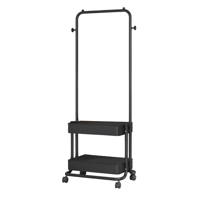 Multipurpose Clothes Rack with Wheels Clothes Drying Rack Clothes Organizer with Black
