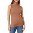 thumbnail image 1 of Women's Solid Color Sleeveless Turtleneck Vest - Lightweight Base Layer - Nylon Spandex - S-XXXL, 1 of 3
