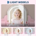 thumbnail image 2 of BeesClover Kids Vanity Set with Lighted Mirror, 2-in-1 Girls Dressing Table & Stool, Makeup Vanity with Drawer & Open Shelves, 2 of 7