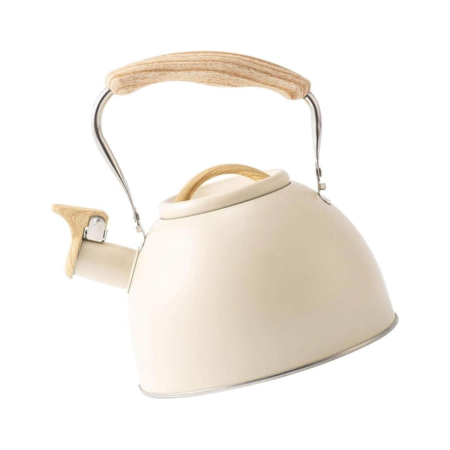 Portable Whistling Kettle 3L Large Capacity Water Kettle Teapot Boiling Beige