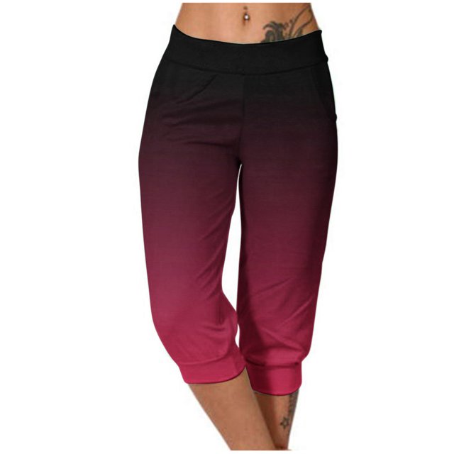Yuyuzo Womens Capri Pants High Waisted Drawstring Sweatpants Running Gym Cropped Trousers with Pockets