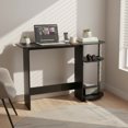 thumbnail image 4 of Redmon Computer Laptop Media Desk for Home or Office with Storage Shelves, Black, 4 of 9