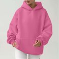 thumbnail image 2 of MeetoTime Women's Oversized Sweatshirt Fall Lightweight Long Sleeve Hoodie Fleece Pocket Pullover Tops, 2 of 6